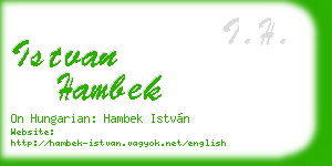 istvan hambek business card