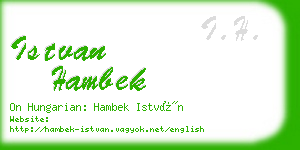 istvan hambek business card